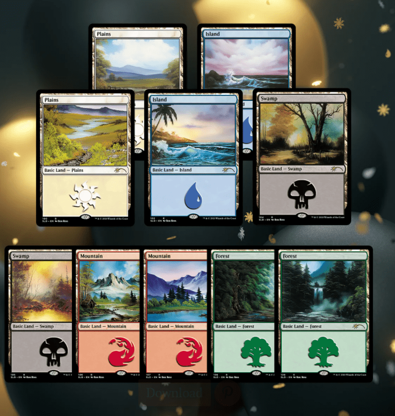 Las tierras de Magic: The Gathering hacen una Feliz y Pequeña Colaboración con el arte de Bob Ross