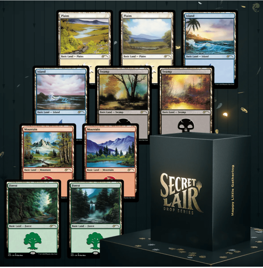 Las tierras de Magic: The Gathering hacen una Feliz y Pequeña Colaboración con el arte de Bob Ross