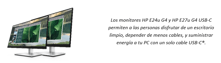 Monitores HP E24u G4 y HP E27u G4 USB-C