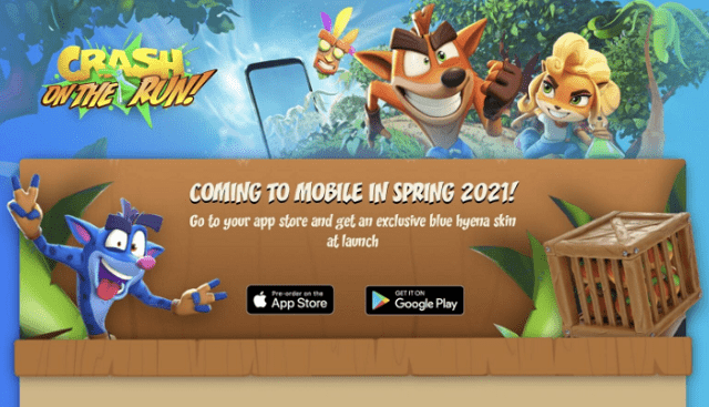 Crash Bandicoot: On the Run!TM hiena azul