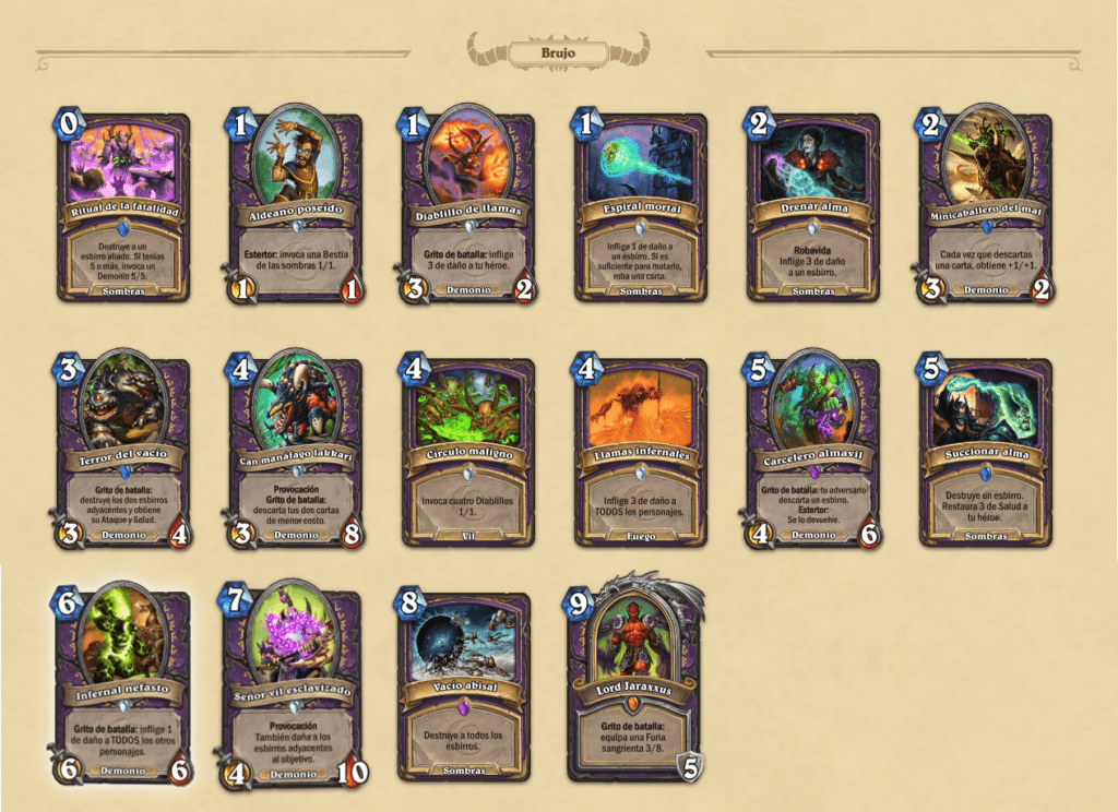 Set Esencial de Brujo de Hearthstone: Forjados en los Baldíos
