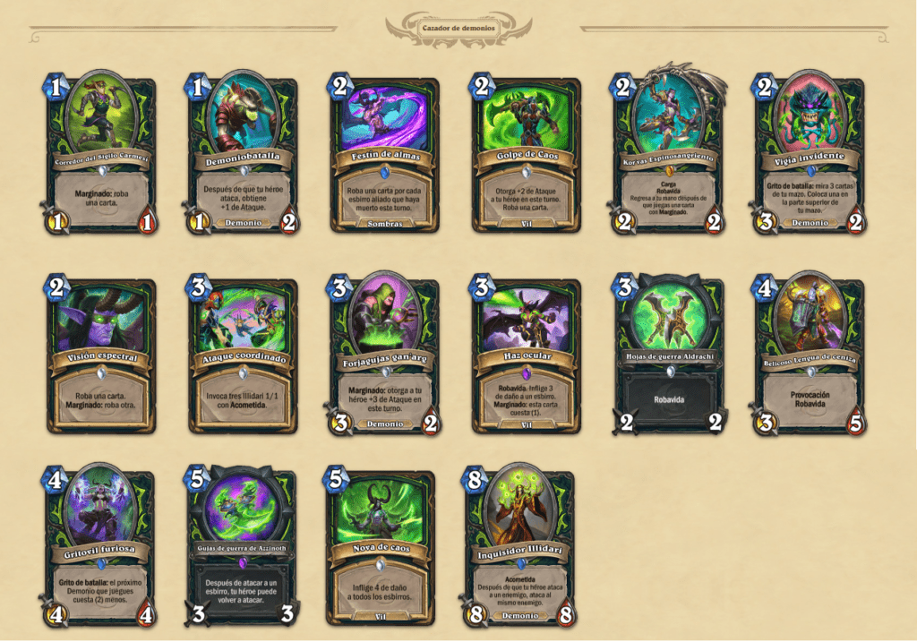 Set Esencial de Cazador de Demonios de Hearthstone: Forjados en los Baldíos