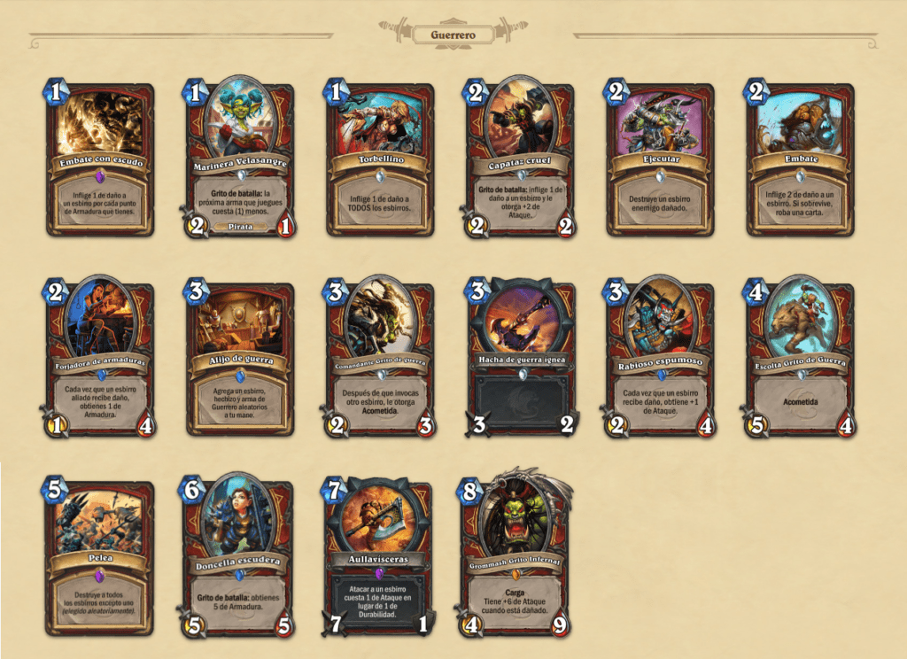 Set Esencial de Guerrero de Hearthstone: Forjados en los Baldíos