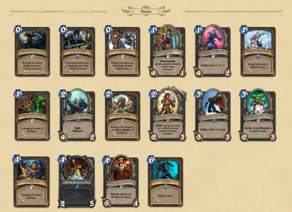 Set Esencial de Pícaro de Hearthstone: Forjados en los Baldíos