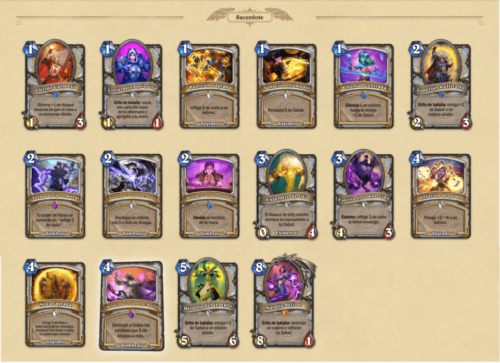 Set Esencial de Sacerdote de Hearthstone: Forjados en los Baldíos