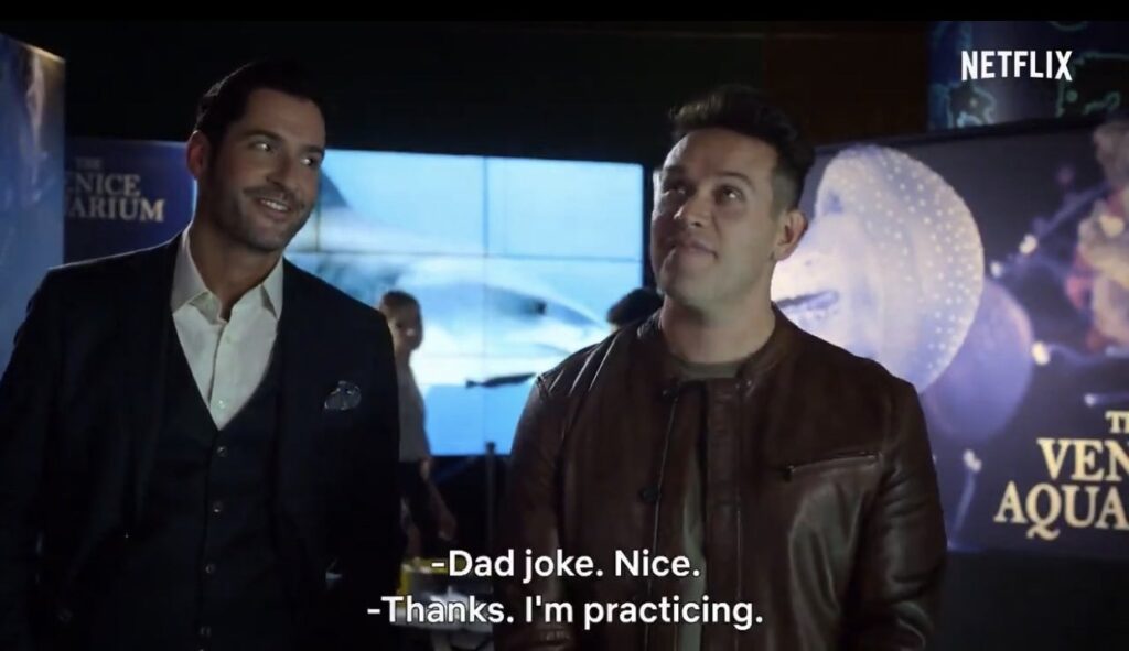 Broma en escena de Lucifer