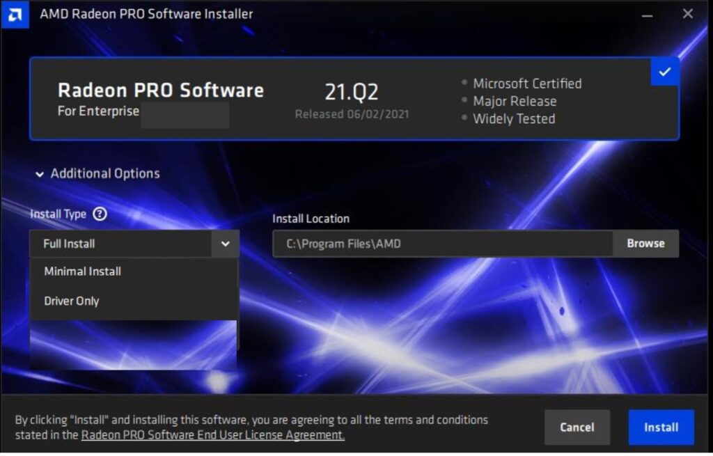Radeon PRO Software for Enterprise 21.Q2