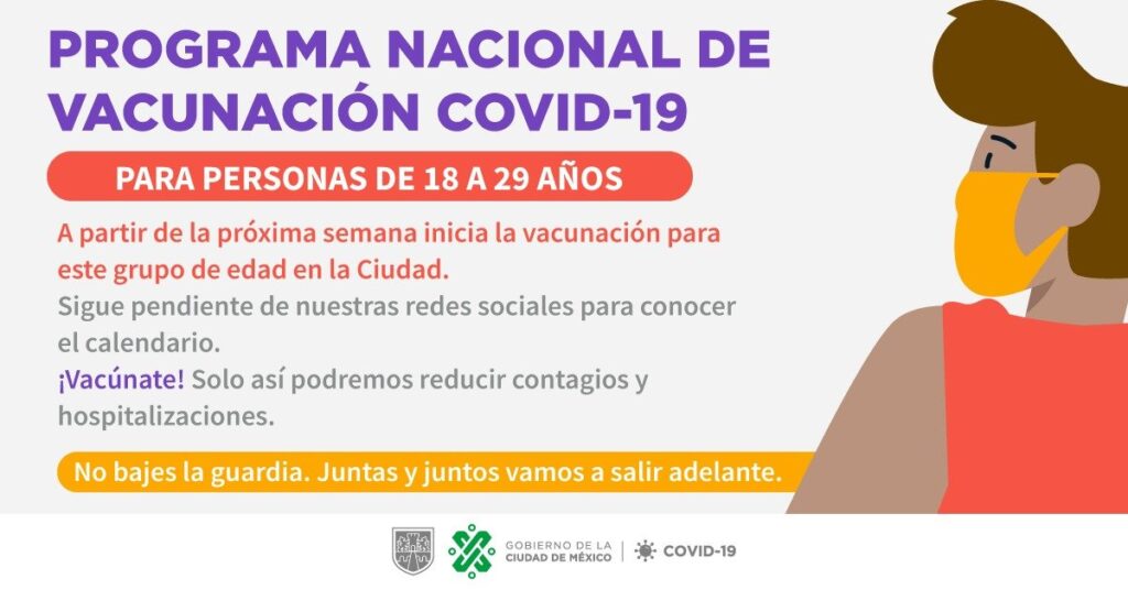 jóvenes de 18 a 29 vacuna