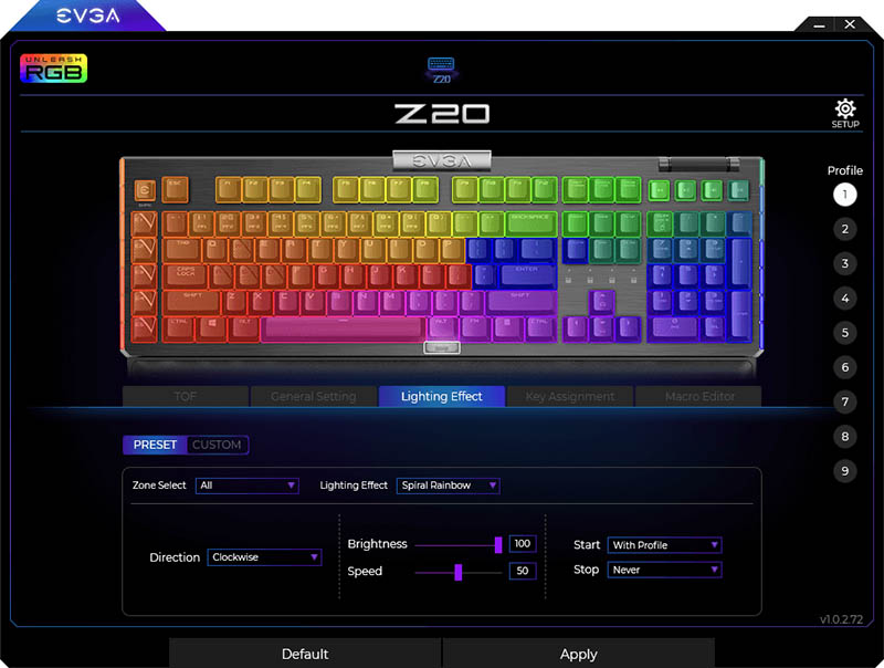 EVGA TECLADO Z20