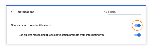 notificaciones de Chrome