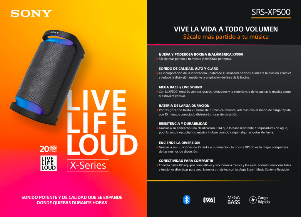 Sony XP500 serie x bocinas 