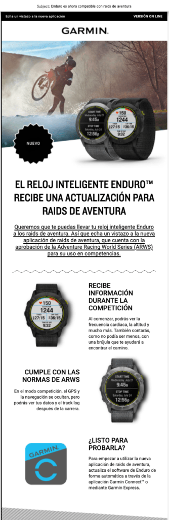 Raids de Aventura perfil de actividad garmin enduro