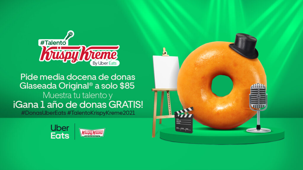 gana un año de donas gratis con Uber Eats y Krispy Kreme