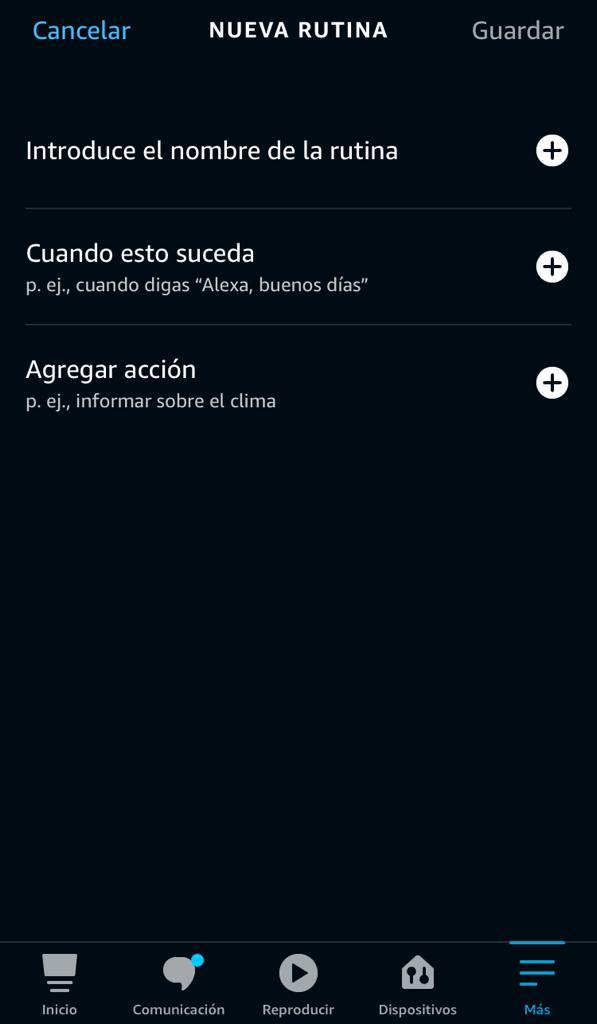 Configurar rutinas Alexa