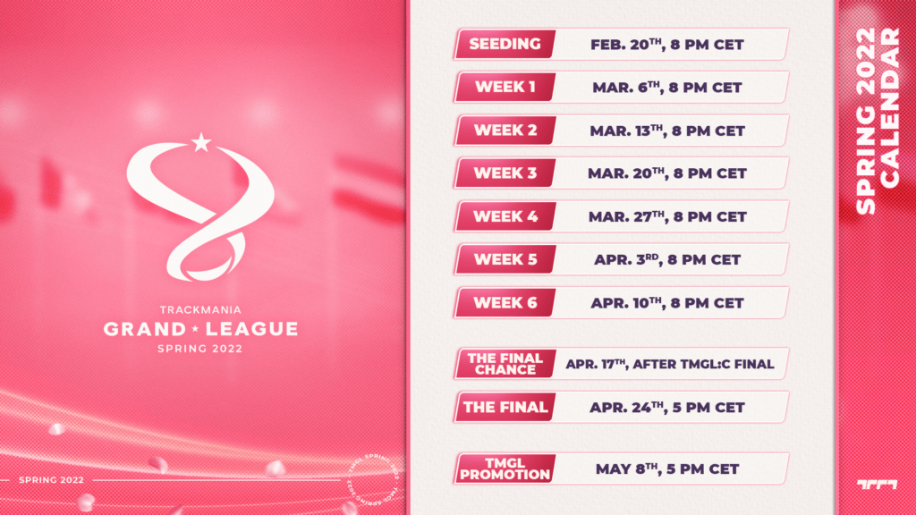 Trackmania Grand League Calendario