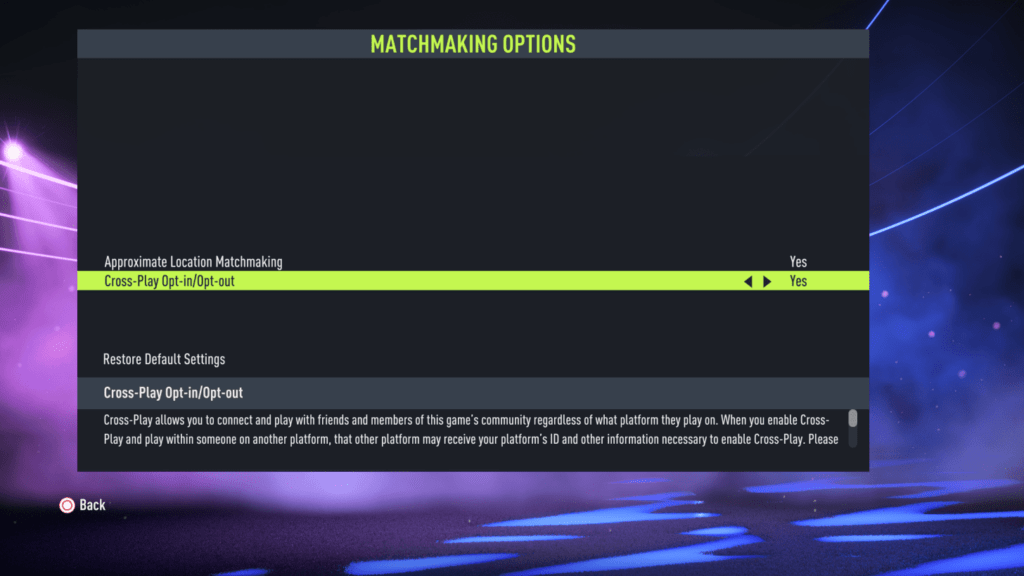 cross-play fifa 22