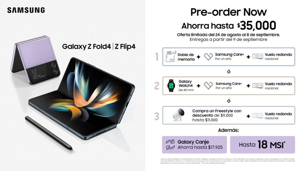 preventa Galaxy Z Fold4 y Flip4