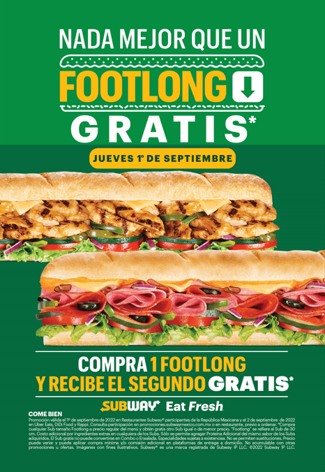 Subway "Footlongs" gratis