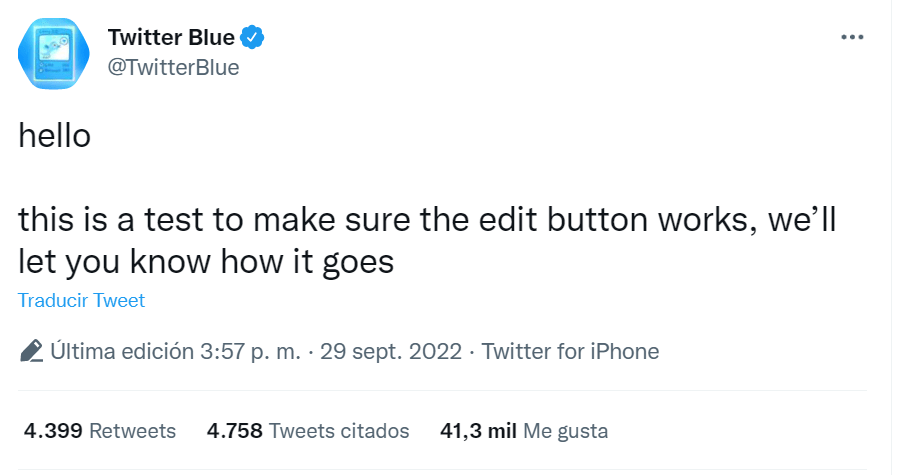 editar tweets disponible