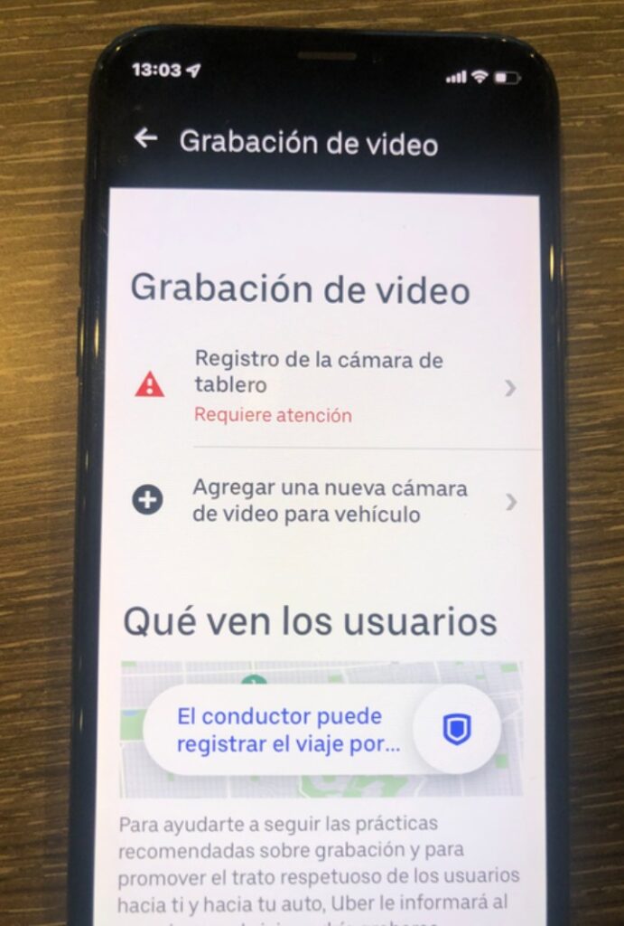Cámaras Uber