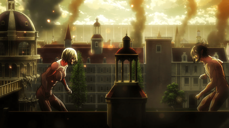 escenas de acción de Attack on Titan