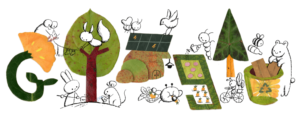 Día de la tierra doodle 