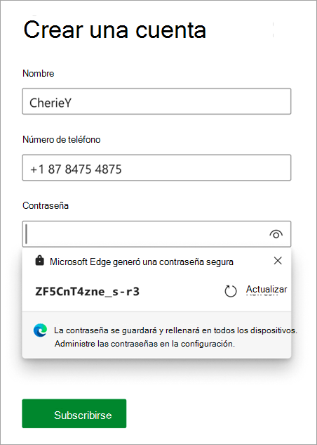 Microsoft herramientas de contraseñas