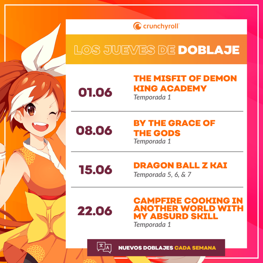 jueves doblaje Crunchyroll junio