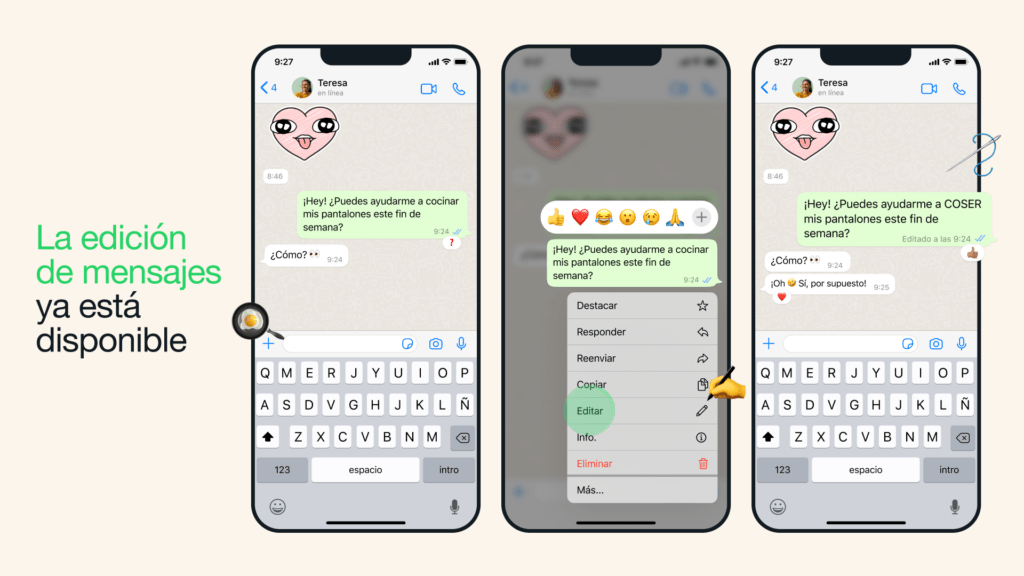 editar mensajes WhatsApp

