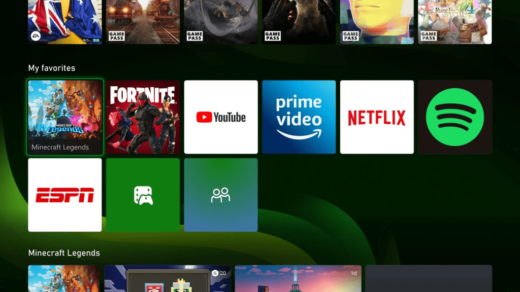 Pantalla inicio Xbox
