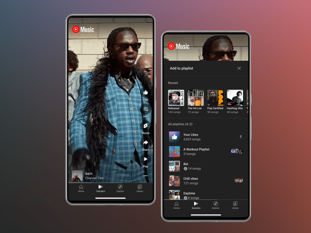 Samples de YouTube Music