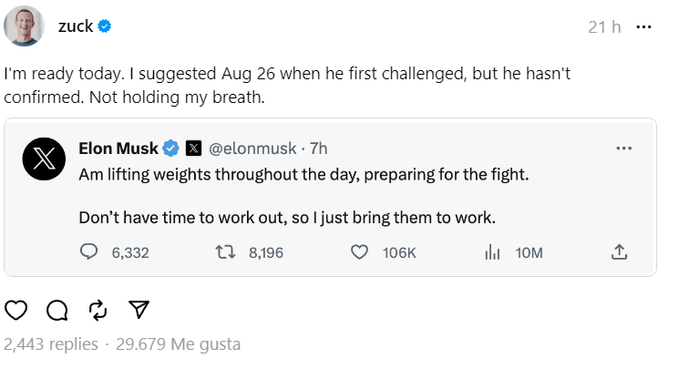 Mark pelea Elon Musk