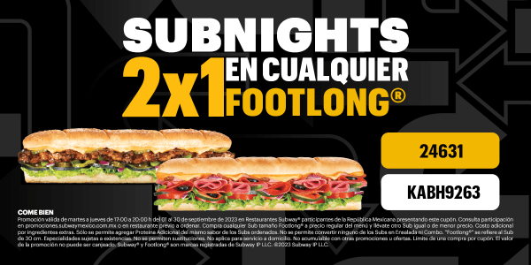 Subway promoción subtiembre mes