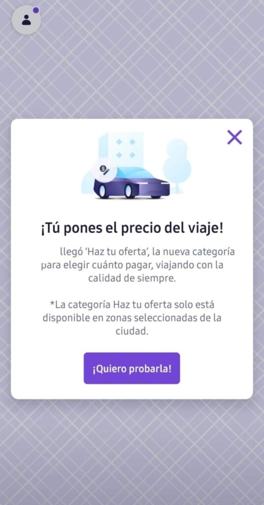 Haz tu oferta Cabify