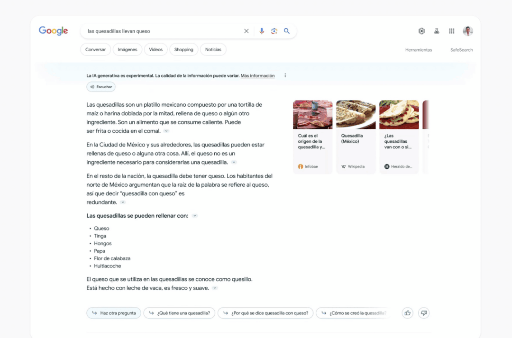 Google Ia generativa buscador