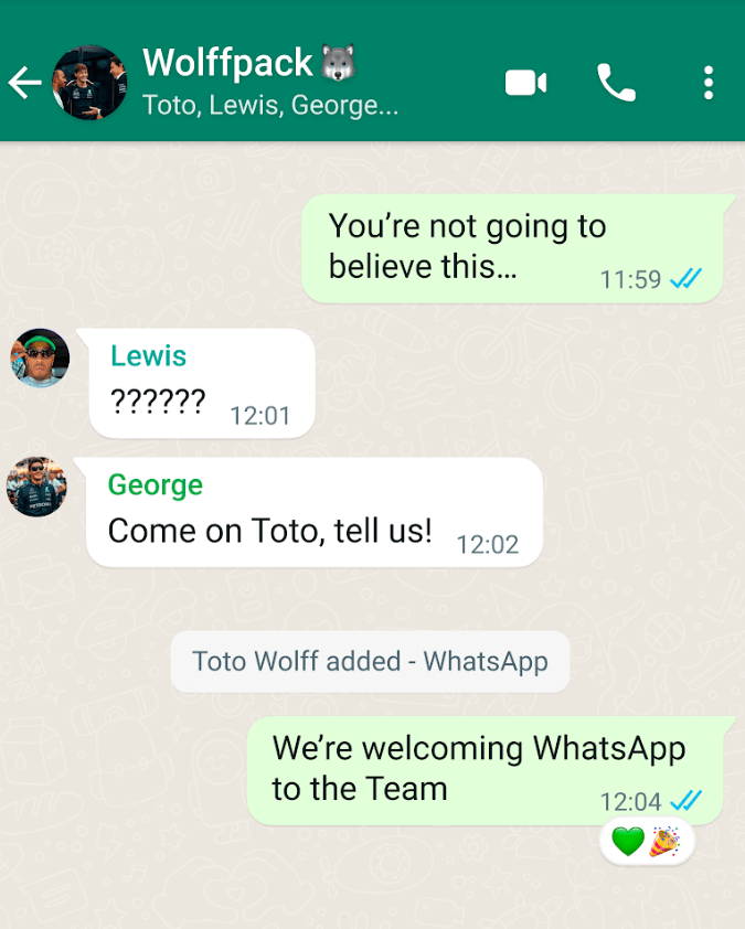 Whatsapp mercedes-amg petronas Fórmula