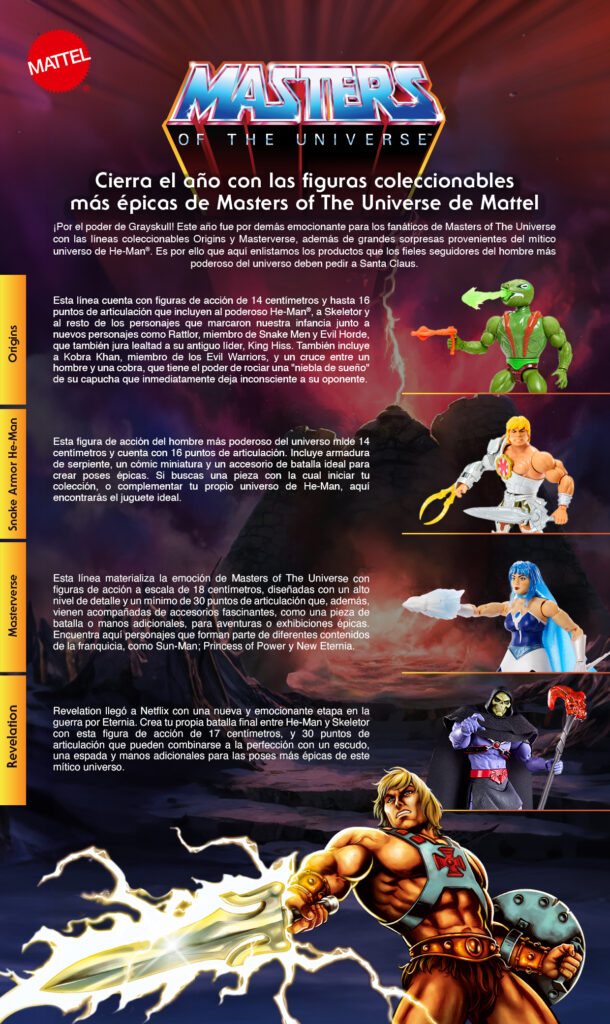 Masters Universe líneas juguetes