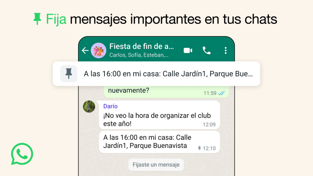 anclar mensajes WhatsApp
