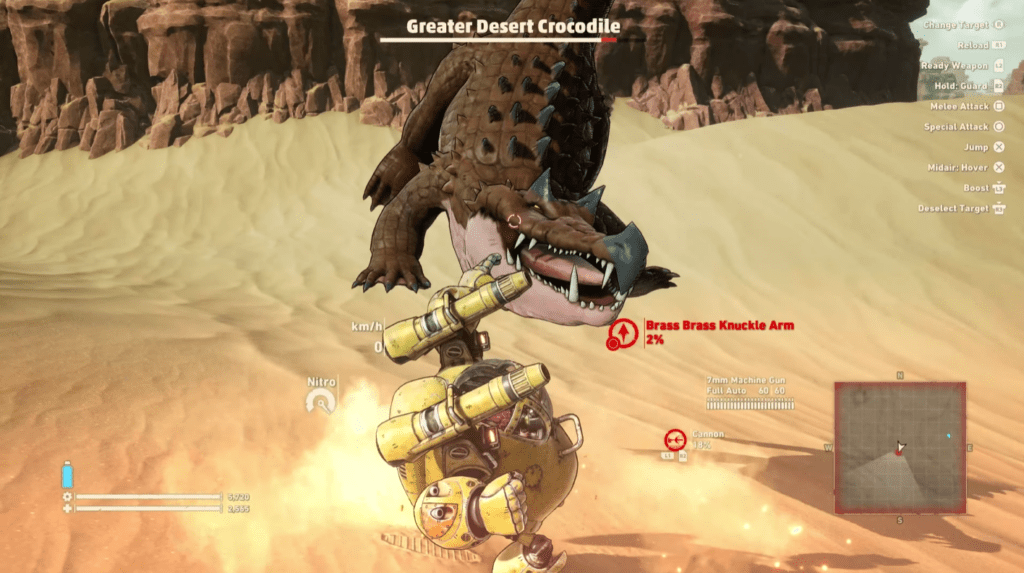 Sand land gameplay combate
