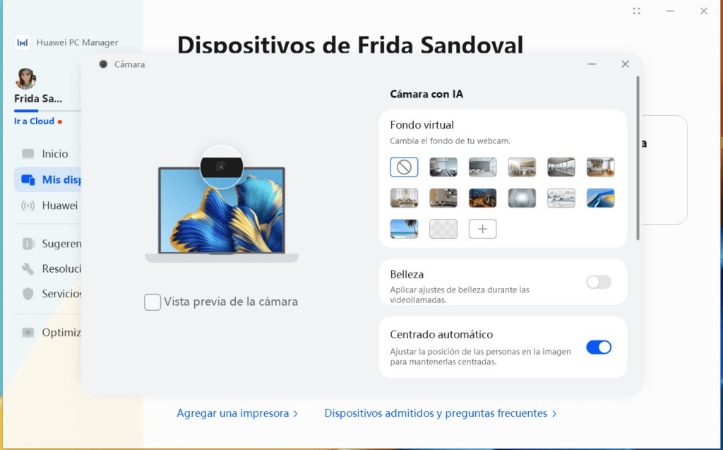 huawei MateBook videollamadas