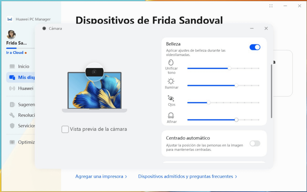 huawei MateBook videollamadas