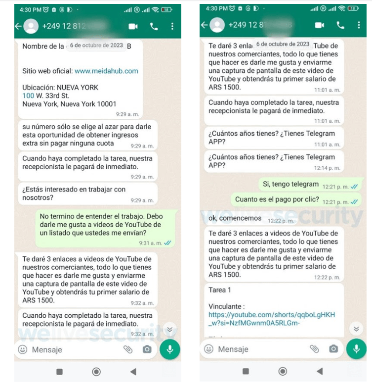 oferta trabajo google whatsapp