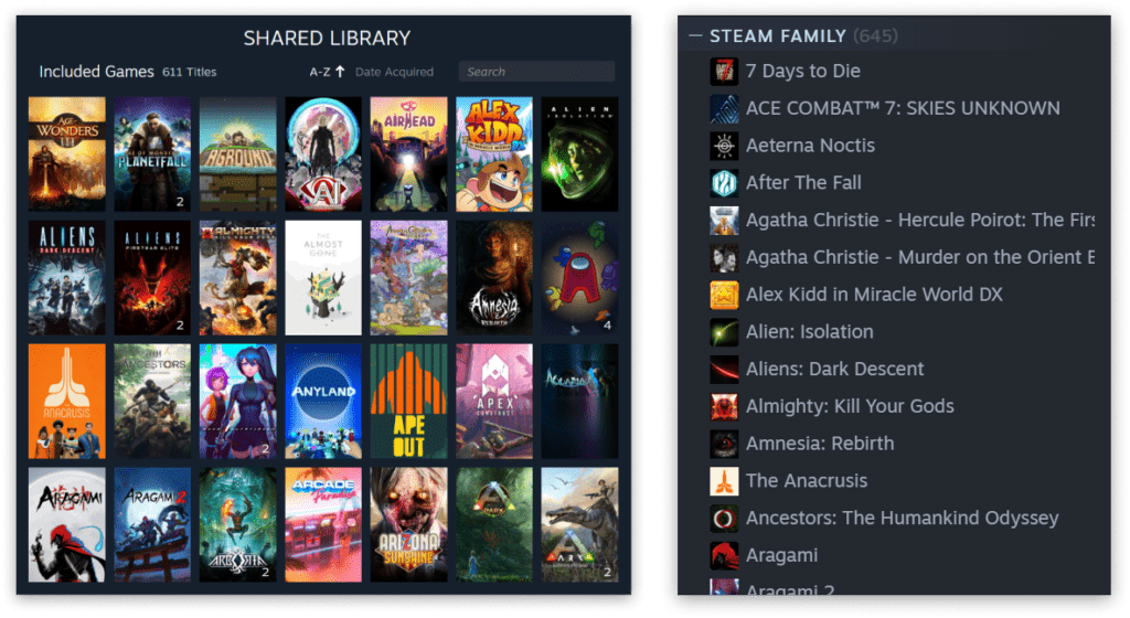 Steam grupos familiares