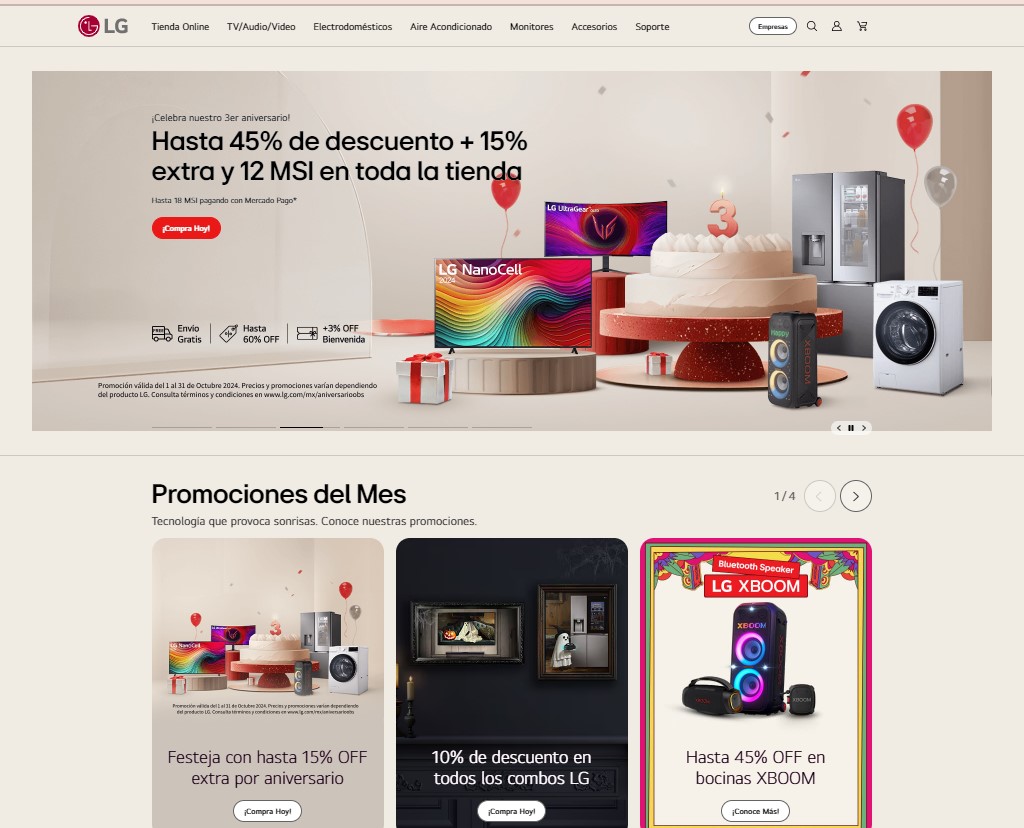 tienda en línea LG
